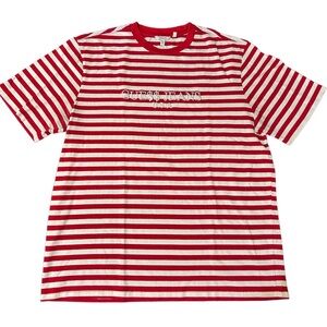 Asap Rocky X Guess Red And White Striped Embroidered T-shirt Size Men’s Large
